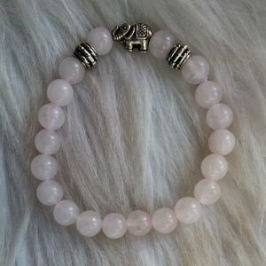 Beautiful Pale Rose Quartz Stretchy Gemstone Bracelet